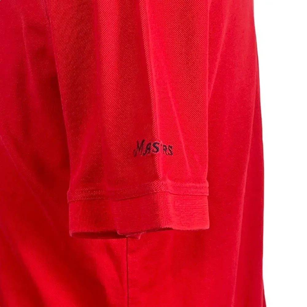 Men's Masters Collection 100% Pima‎ Cotton Red Polo Embroidered Logo Large - Picture 6 of 9